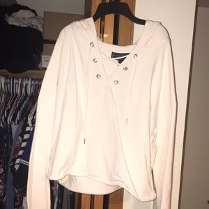 Cropped cream colored sweatshirt